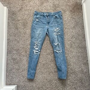 American Eagle Outfitters Light Blue Ripped Skinny Jeans